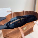 Prada Suede Tote Bag Cocoa Brown 37Cm - Image 9