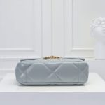 Chanel 19 Flap Bag Shiny Gold And Silver Tone Light Blue 26Cm - Image 5