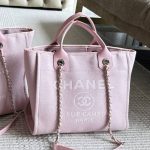 Chanel Small Deauville Shopping Tote Bag Mixed Fibers Pink 33Cm AS3257 B07300 NH622 - Image 3