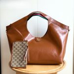 Gucci Giglio Large Tote Bag Dark Brown Leather 60Cm 853971 AAF2H 7645 - Image 3