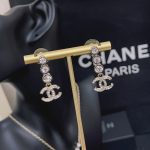 Chanel Crystal Cc Drop Earrings Gold - Image 8