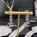 Chanel Crystal Cc Drop Earrings Gold - Image 5