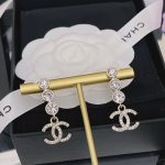 Chanel Crystal Cc Drop Earrings Gold - Image 3