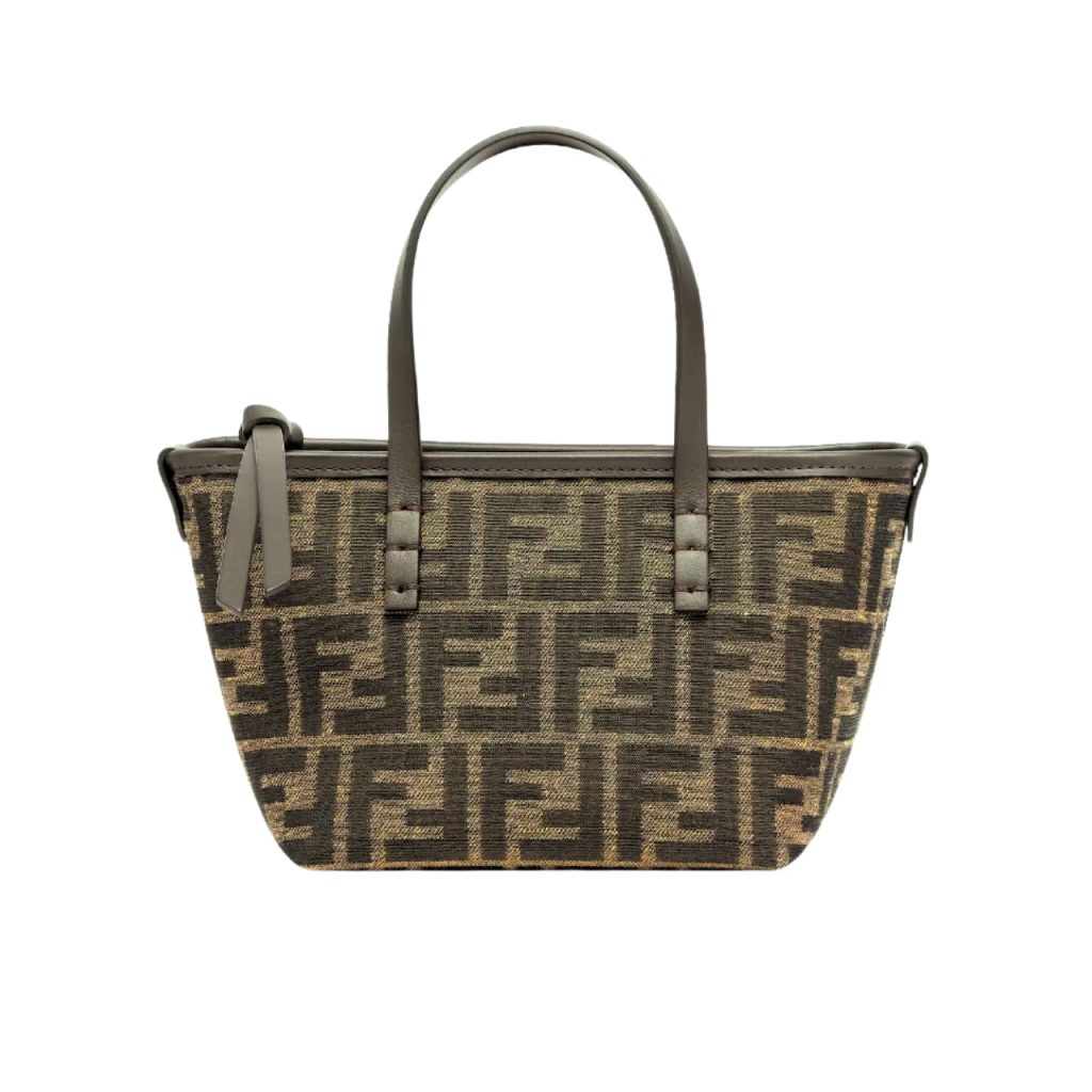 Fendi Mini Roll Ff Jacquard Mini Bag Brown 18Cm - Image 2
