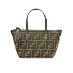 Fendi Mini Roll Ff Jacquard Mini Bag Brown 18Cm