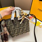 Fendi Mini Roll Ff Jacquard Mini Bag Brown 18Cm - Image 4