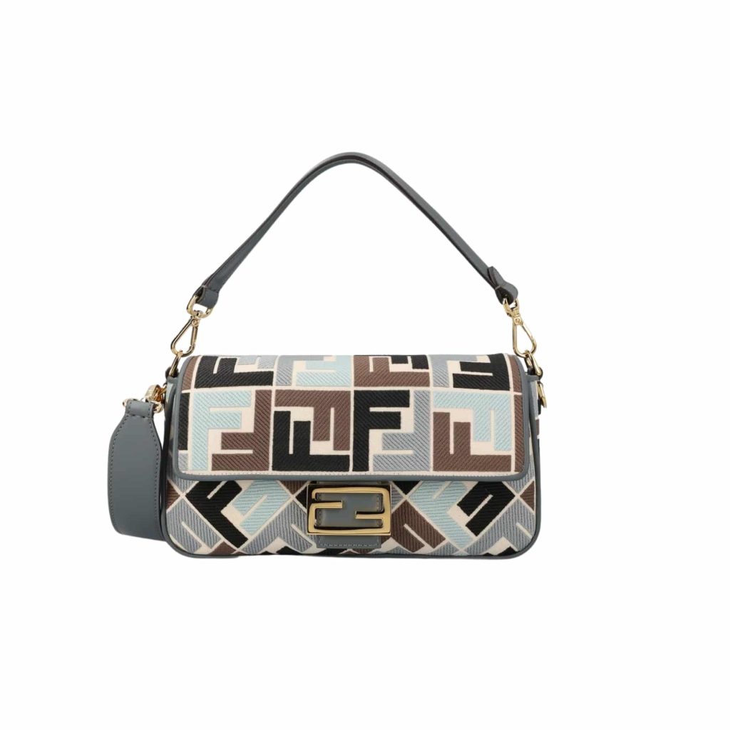 Fendi Baguette Ff Embroidered Shoulder Bag Multicolor 26Cm - Image 2