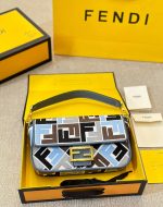 Fendi Baguette Ff Embroidered Shoulder Bag Multicolor 26Cm - Image 3