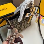 Fendi Mini Roll Ff Jacquard Mini Bag Brown 18Cm - Image 6