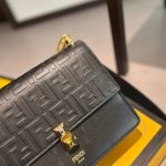 Fendi Logo Embossed Kan I Black 24Cm - Image 7