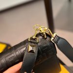 Fendi Diagonal Flat Pouch Ff Jacquard Fabric Bag Black And Grey 26Cm - Image 9