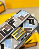 Fendi Baguette Ff Embroidered Shoulder Bag Multicolor 26Cm - Image 9