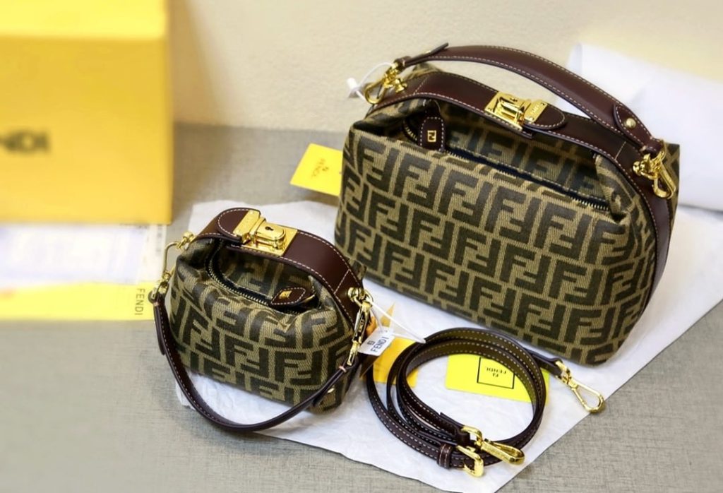 Fendi Zucca Jacquard Mini Pouch Bag Brown 27Cm - Image 9