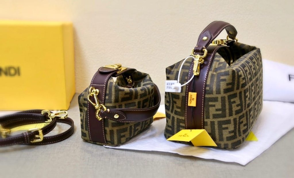 Fendi Zucca Jacquard Mini Pouch Bag Brown 27Cm - Image 10