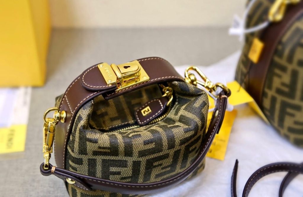 Fendi Zucca Jacquard Mini Pouch Bag Brown 27Cm - Image 5