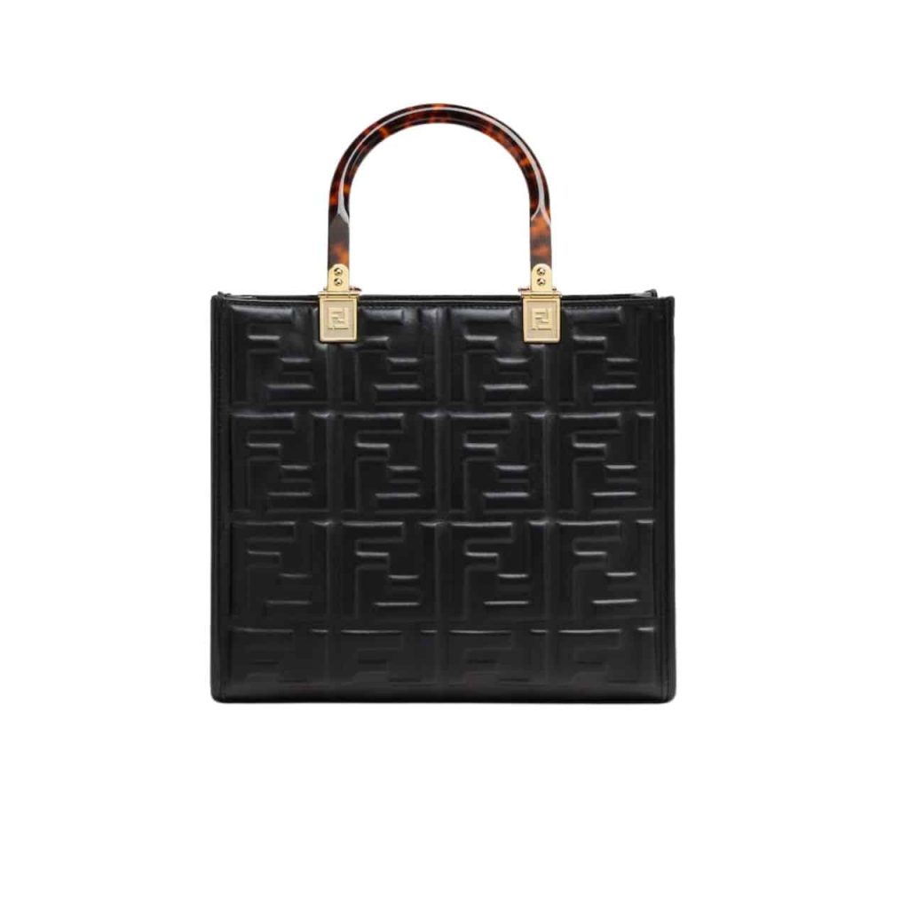 Fendi Sunshine Small Black Leather Shopper 25Cm 8Bh394Amcvf0Kur - Image 2