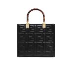Fendi Sunshine Small Black Leather Shopper 25Cm 8Bh394Amcvf0Kur