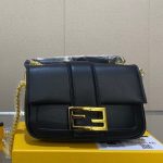 Fendi Women Mini Baguette Chain Shoulder Bag Black 19Cm - Image 3