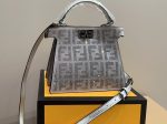 Fendi Peekaboo Iseeu Petite Silver Leather Bag With Crystal Ff Motif 21Cm 8Bn335Apkff1Jsu - Image 3