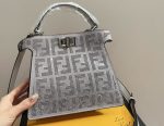 Fendi Peekaboo Iseeu Petite Silver Leather Bag With Crystal Ff Motif 21Cm 8Bn335Apkff1Jsu - Image 4