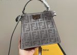 Fendi Peekaboo Iseeu Petite Silver Leather Bag With Crystal Ff Motif 21Cm 8Bn335Apkff1Jsu - Image 6