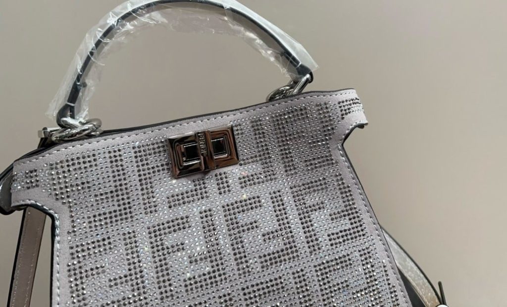 Fendi Peekaboo Iseeu Petite Silver Leather Bag With Crystal Ff Motif 21Cm 8Bn335Apkff1Jsu - Image 9