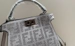 Fendi Peekaboo Iseeu Petite Silver Leather Bag With Crystal Ff Motif 21Cm 8Bn335Apkff1Jsu - Image 9