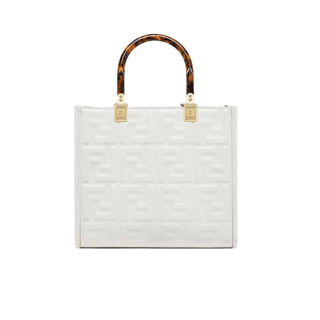 Fendi Sunshine Small White Leather Shopper 25Cm 8Bh394Amcvf0Qvl - Image 2
