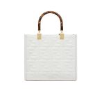 Fendi Sunshine Small White Leather Shopper 25Cm 8Bh394Amcvf0Qvl