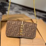 Fendi Fendigraphy Ff Fabric Wallet On Chain Brown 21Cm 8Bs076 Ad23 - Image 3