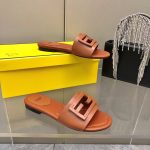 Fendi Baguette Brown Leather Slides 8R8136Ae7Tf1C4R - Image 5