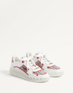 VALENTINO FREEDOTS LOW-TOP SNEAKER IN CALFSKIN AND VOYAGE IMAGINAIRE FABRIC - Image 2