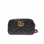 Gucci Marmont Small Matelasse Shoulder Bag Black 24cm 447632 DTD1T 1000