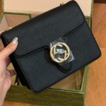 Gucci Interlocking Leather Chain Crossbody Bag Black 20Cm - Image 3