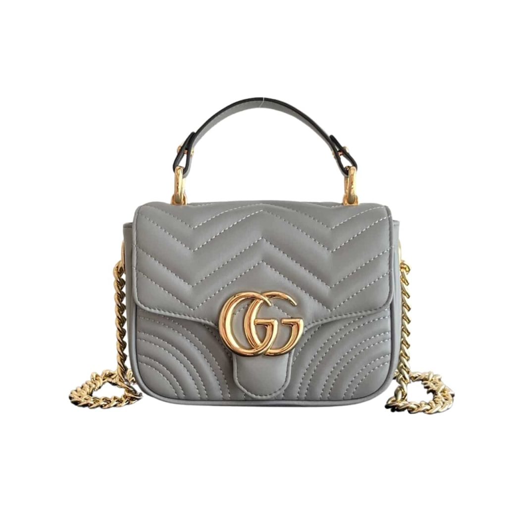 Gucci Gg Marmont Mini Shoulder Bag Grey 17cm - Image 2