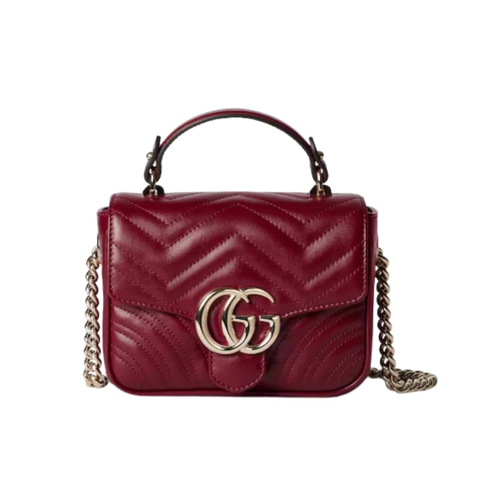 Gucci Gg Marmont Mini Top Handle Bag Red 17Cm ‎811238 Aaeck 6207 - Image 2