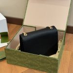 Gucci Interlocking Leather Chain Crossbody Bag Black 20Cm - Image 8