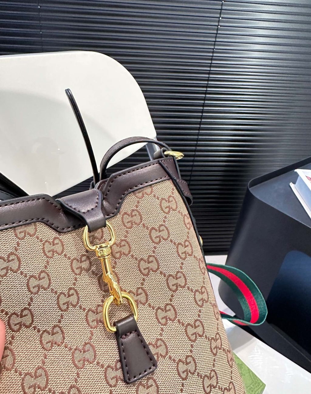 Gucci Original Gg Small Bucket Bag Beige And Ebony 19Cm 782919 Fadac 9762 - Image 10