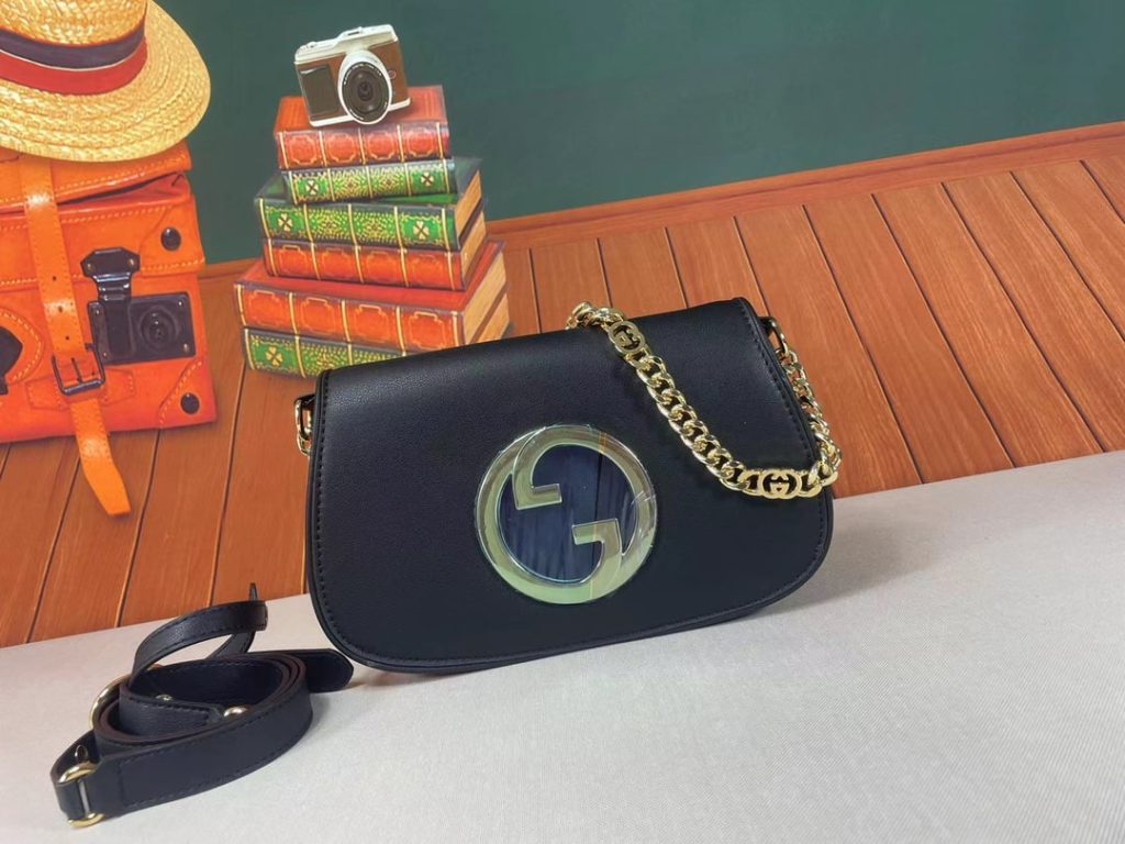 Gucci Blondie Shoulder Bag Black Leather 28Cm 699268 Uxx0G 1000 - Image 11