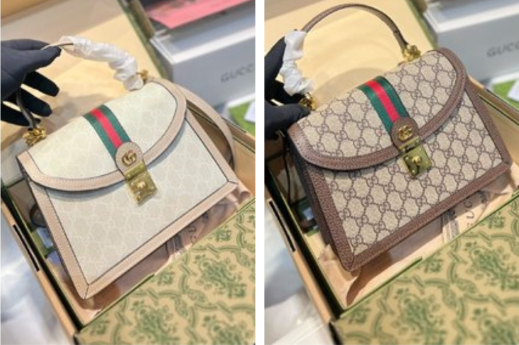 Gucci Ophidia Medium Top Handle Bag Gg Supreme Beige And White 25Cm 651055 Uulag 9682 - Image 3