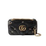 GUCCI GG MARMONT SHOULDER BAG BLACK 23CM 443497 AACPG 1000