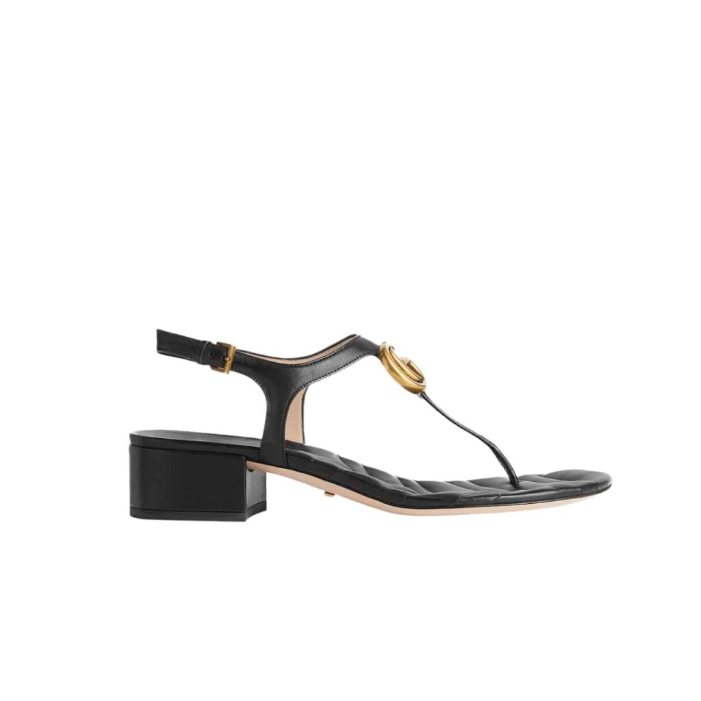 Gucci Double G Sandal Leather Black 674840 Bko00 1000 - Image 2
