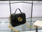 Gucci Gg Marmont Mini Top Handle Bag Black 20Cm ‎547260 Dtdit 1000 - Image 3