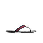 Gucci Double G Thong Leather Navy Blue 0B7N0 7100