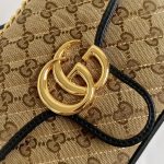 Gucci Gg Marmont Shoulder Bag Beige Black 26Cm 443497 Hvkeg 9772 - Image 4