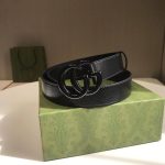 Gucci Gg Marmont Thin Belt Black Leather 414516 18Yxv 1000 - Image 3