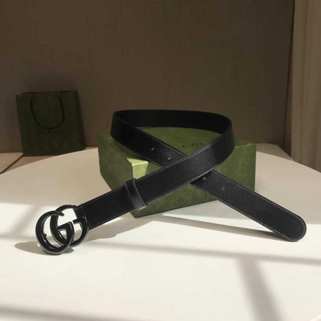 Gucci Gg Marmont Thin Belt Black Leather 414516 18Yxv 1000 - Image 4