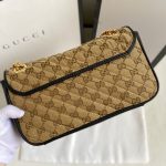 Gucci Gg Marmont Shoulder Bag Beige Black 26Cm 443497 Hvkeg 9772 - Image 5