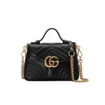 Gucci Gg Marmont Mini Top Handle Bag Black 20Cm ‎547260 Dtdit 1000