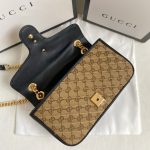 Gucci Gg Marmont Shoulder Bag Beige Black 26Cm 443497 Hvkeg 9772 - Image 6